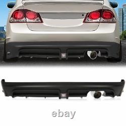 Fit For 2006-2011 Honda Civic 4dr Air Dam Chin Diffuser Mugen Rear Bumper Lip