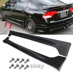 Fit for 2006-2011 Honda Civic 4 Door Mugen RR Style Side Skirts Unpainted Black