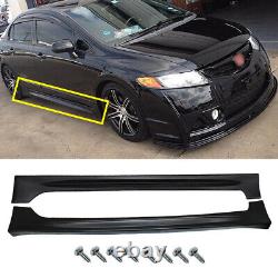 Fit for 2006-2011 Honda Civic 4 Door Mugen RR Style Side Skirts Unpainted Black