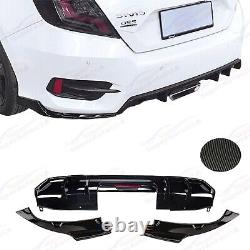 Fit for 2016-2021 Honda Civic Sedan Carbon Print Rear Diffuser with LED Corners