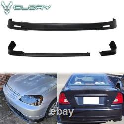 Fits 01-03 Honda Civic EM2 2DR Mugen Style Front & NEW TR Style Rear Bumper Lip