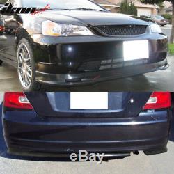 Fits 01-03 Honda Civic EM2 2DR Mugen Style Front + NEW TR Style Rear Bumper Lip