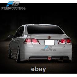 Fits 06-08 Civic Mugen Style Front Lip + Rear Lip with Clear 3rd LED Light