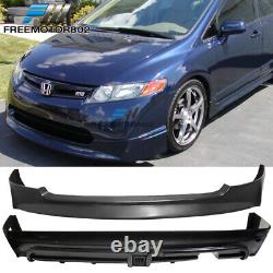 Fits 06-08 Civic Mugen Style Front Lip + Rear Lip with Smoke 3rd LED Light