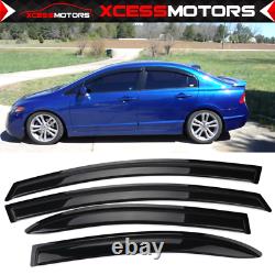 Fits 06-08 Honda Civic 4Dr Front Bumper Lip PU + Sun Window Visor