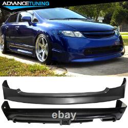 Fits 06-08 Honda Civic Mugen Style Front Lip & Rear Diffuser with Smoke 3rd Light