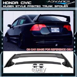 Fits 06-11 Civic Mugen ABS Carbon Fiber CF Trunk Spoiler Nightghawk Black Pearl