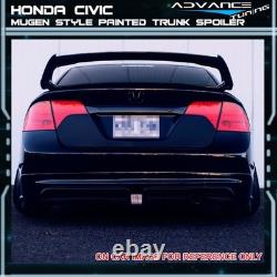 Fits 06-11 Civic Mugen ABS Carbon Fiber CF Trunk Spoiler Nightghawk Black Pearl