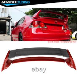 Fits 06-11 Civic Mugen RR Carbon Top Painted Trunk Spoiler Habanero Red Pearl