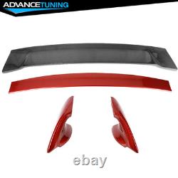 Fits 06-11 Civic Mugen RR Carbon Top Painted Trunk Spoiler Habanero Red Pearl