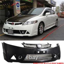 Fits 06-11 Civic Mugen RR Front Bumper Cover with Bumper Lip Spoiler + LED DRL