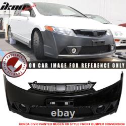Fits 06-11 Civic Mugen RR Style Front Bumper Cover Painted Crystal Black Pearl