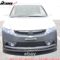 Fits 06-11 Civic Mugen RR Style Front Bumper Cover Painted Crystal Black Pearl