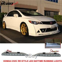 Fits 06-11 Civic Mugen RR Style Front Bumper + Fender Flare + LED DRL Lights