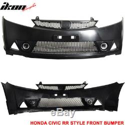 Fits 06-11 Civic Mugen RR Style Front Bumper + Fender Flare + LED DRL Lights