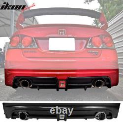 Fits 06-11 Civic Mugen RR Twin Outlet Rear Bumper Diffuser Clear 3rd Brake Light