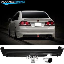 Fits 06-11 Civic Mugen Rear Bumper Lip Clear LED 3RD Brake Light +Muffler Tip