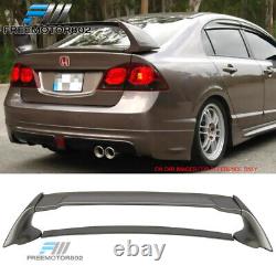 Fits 06-11 Civic Mugen Style Rear Trunk Spoiler Painted #NH701M Gray Metallic