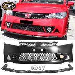 Fits 06-11 Honda Civic 4Door Sedan MUG RR PP Front Bumper & ABS Lip USDM