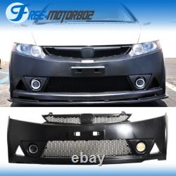 Fits 06-11 Honda Civic 4Door Sedan MUG RR PP Front Bumper & ABS Lip USDM