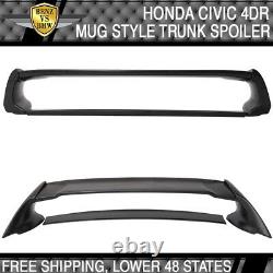 Fits 06-11 Honda Civic 4Dr Rear Trunk Spoiler Wing Mugen Style ABS Matte Black