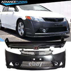 Fits 06-11 Honda Civic MUG RR Style Front Bumper + Rear Lip with Red 3rd LED Light