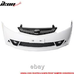 Fits 06-11 Honda Civic Mugen RR Style Front Bumper Cover Painted Taffeta White