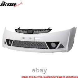 Fits 06-11 Honda Civic Mugen RR Style Front Bumper Cover Painted Taffeta White