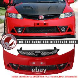 Fits 06-11 Honda Civic Mugen RR Style PP Front Bumper Cover Painted Milano Red