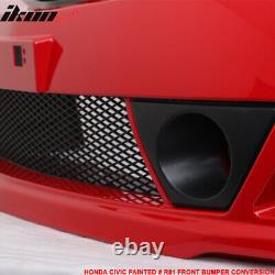 Fits 06-11 Honda Civic Mugen RR Style PP Front Bumper Cover Painted Milano Red