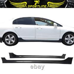 Fits 06-11 Honda Civic Mugen RR Style Side Skirts Extension Unpainted PP