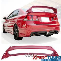 Fits 06-11 Honda Civic Mugen Style Trunk Spoiler Painted #R525P Tango Red Pearl