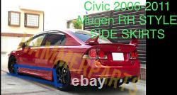 Fits 06-11 Honda Civic Sedan 4 Dr FD6 RR Style PP Side Skirts for Mugen