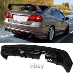 Fits 06-11 Honda Civic Sedan 4Dr Mugen RR Rear Bumper Lip & 3RD LED Brake Lamp