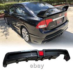 Fits 06-11 Honda Civic Sedan 4Dr Mugen RR Rear Bumper Lip & 3RD LED Brake Lamp