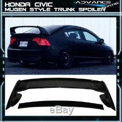 Fits 06-11 Honda Civic Sedan 4Dr Mugen Trunk Spoiler Wing Gloss Black (ABS)