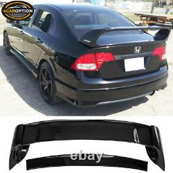 Fits 06-11 Honda Civic Sedan MUG Rear Trunk Spoiler Wing Glossy Black