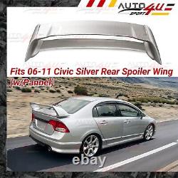 Fits 06-11 Honda Civic Sedan Mugen Style Silver Rear Trunk Spoiler Wing withPannel