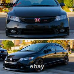 Fits 09-11 Civic 4Door PU Mugen Front & PP Rear Bumper Lip Spoiler & Brake Lamp