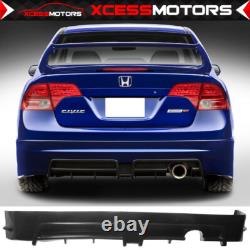 Fits 09-11 Honda Civic 4DR Black PU Front + Rear Bumper Lip + Sun Window Visors
