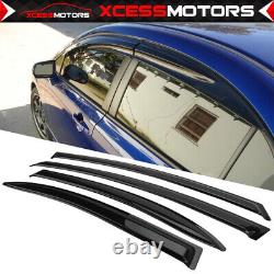 Fits 09-11 Honda Civic 4DR Black PU Front + Rear Bumper Lip + Sun Window Visors