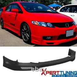 Fits 09-11 Honda Civic 4Dr Front Bumper Spoiler Lip Mugen Style PU Matte Black