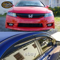 Fits 09-11 Honda Civic 4Dr Mugen Unpainted Front Bumper Lip PU Sun Window Visor