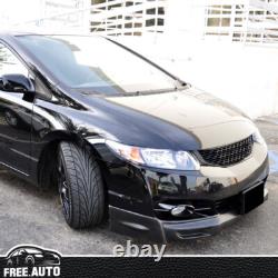 Fits 09-11 Honda Civic Coupe Front Bumper Lip Spoiler Unpainted PU Mugen Style