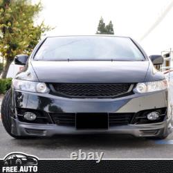 Fits 09-11 Honda Civic Coupe Front Bumper Lip Spoiler Unpainted PU Mugen Style
