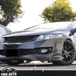 Fits 09-11 Honda Civic Coupe Front Bumper Lip Spoiler Unpainted PU Mugen Style