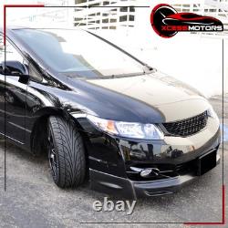 Fits 09-11 Honda Civic Coupe Mugen Style Front Bumper Lip Spoiler Unpainted PU