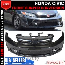 Fits 12-13 Honda Civic 2Dr Mug RR Style Front Bumper Conversion Usdm Only ABS