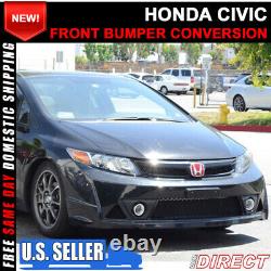 Fits 12-13 Honda Civic 2Dr Mug RR Style Front Bumper Conversion Usdm Only ABS