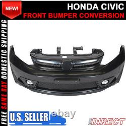 Fits 12-13 Honda Civic 2Dr Mug RR Style Front Bumper Conversion Usdm Only ABS